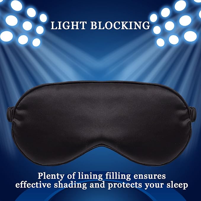 LERSVICVIL Sleep Masks 4 Pack Silky Eye Cover Soft Satin Blindfold Elastic Strap Night Eye Shade for Women Men