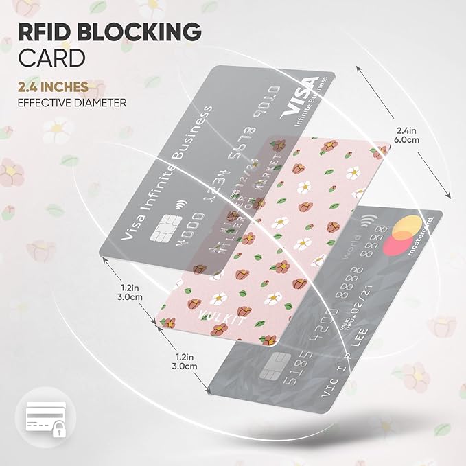 VULKIT RFID Blocking Cards, Slim RFID Card Blocker & NFC Contactless Card Protector for Your Wallet and Passport for Travel, Outdoor (3, combo)