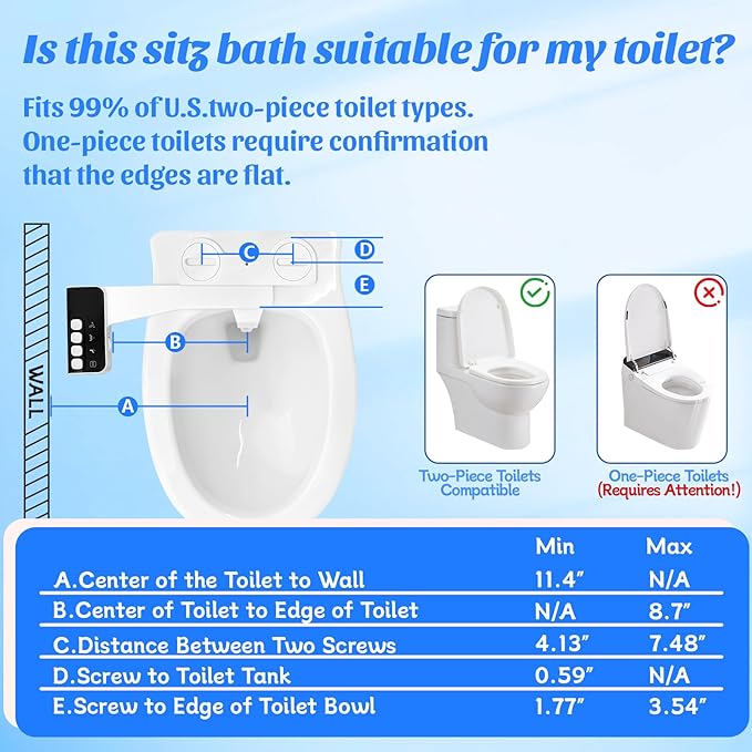 Bidet Attachment for Toilet,Non-Electric Bidet Attachments with Independent Adjustable Water Pressure,Retractable Self-Cleaning Nozzles for Feminine and Rear Washing-Black