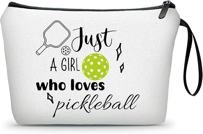 Pickleball Gifts for Women Teen Girl Pickle Ball Lover Team Club Accessories Party Funny Makeup Cosmetic Bag Birthday Gifts for Sister Teenager Cousin Graduation