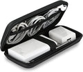 iMangoo Travel Essential Electronics Organizer Pouch Charger Case, Shockproof Dual Zipper Power Bank Cables Tech Accessories Purse, Men & Women Travel Must Have Storage Bag, 6.5x3.2x1 inch Black