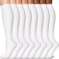 Sooverki Copper Compression Socks for Men & Women 8 Pack 15-20mmHg - Knee High Stockings Best Support for Running Athletic