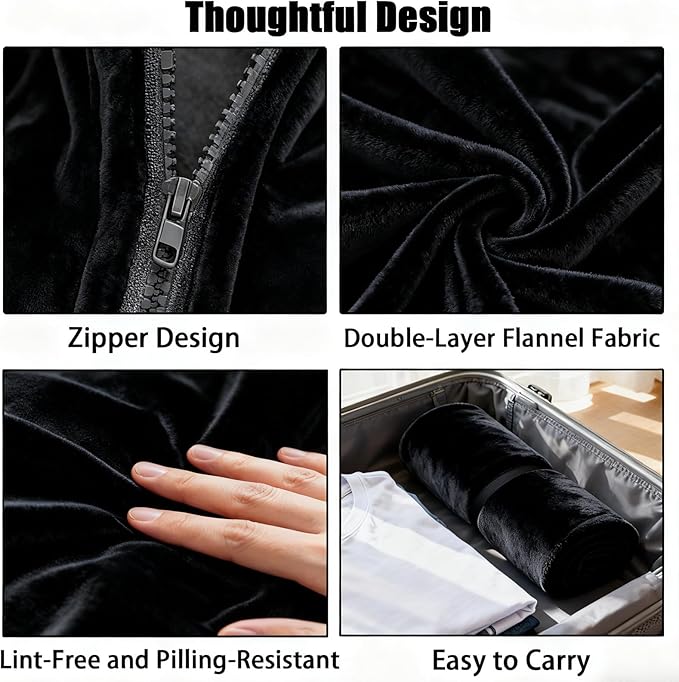 SNZ Wearable Blanket for Womens and Mens, Comfy Flannel Poncho, Snuggie Warm Shawl Wraps for Women, Birthday Gift Ideas