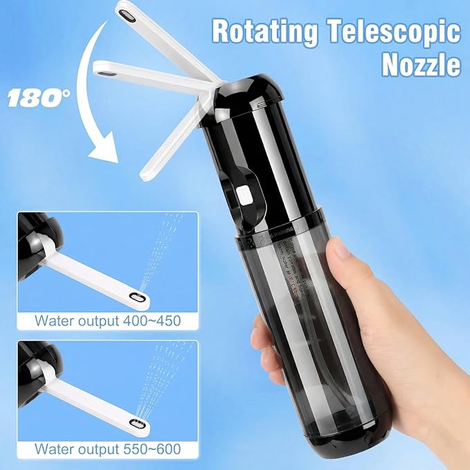 Portable Bidet Travel Size - Electric Handheld Travel Bidet Washer for Freshness on The Go, IPX7 Waterproof Toilet Sprayer for Post-Bathroom Hygiene, Camping & International Travel Essentials