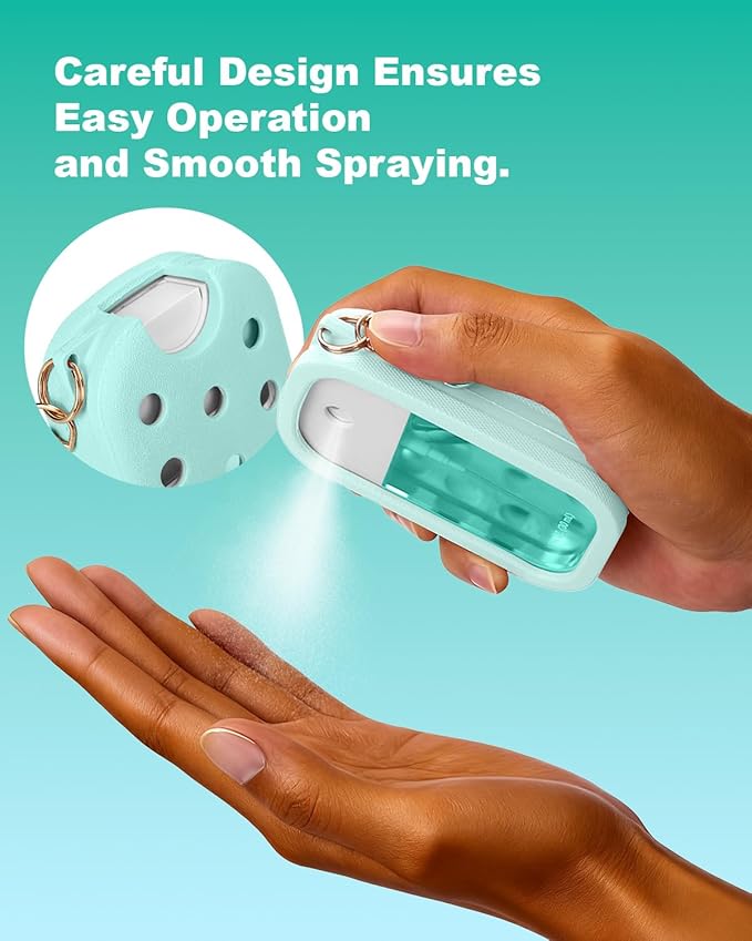 Palksky Hand Sanitizer Spray Case for Touchland,Hand Sanitizer Case with Keychain Holder for Power Mist and Glow Mist1 fl OZ Travel Size(Blue),Not Include Spray