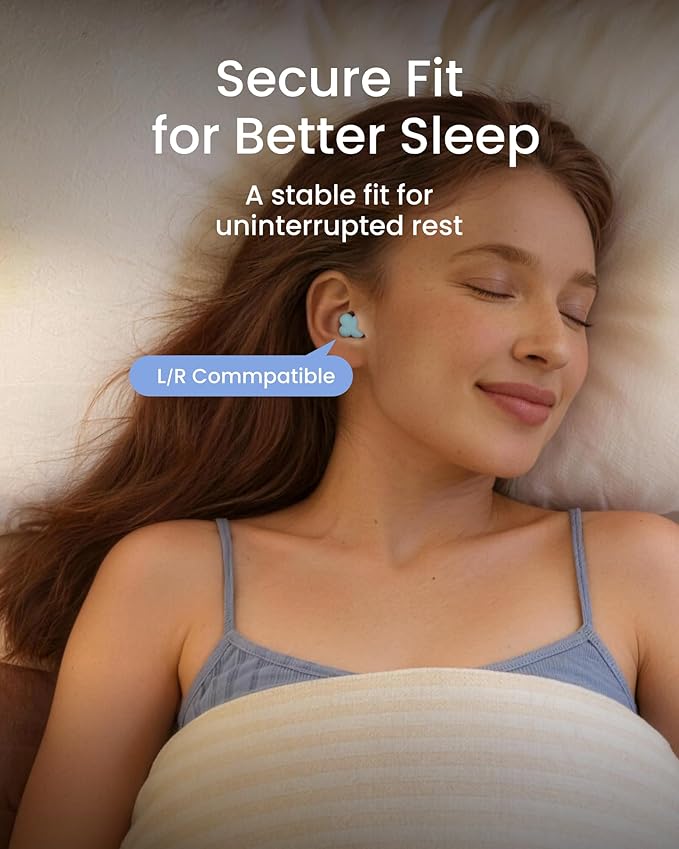 Bloom Ear Plugs for Small Ear Canals – Ultra-Comfy Patented Qufits Tips, Noise Cancelling, Reusable Silicone Earplugs for Sleeping, Study, Travel – Stylish Feminine Design (Cyan)