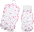 Hand Sanitizer Spray Case,Compatible with Popular Sanitizers,Zipper Pouch for Hand Sanitizer,Cute Fashion Accessories with Snap Hook for Glow Mist and Power Mist 1FL OZ,Suitable for Outdoor(Bow)