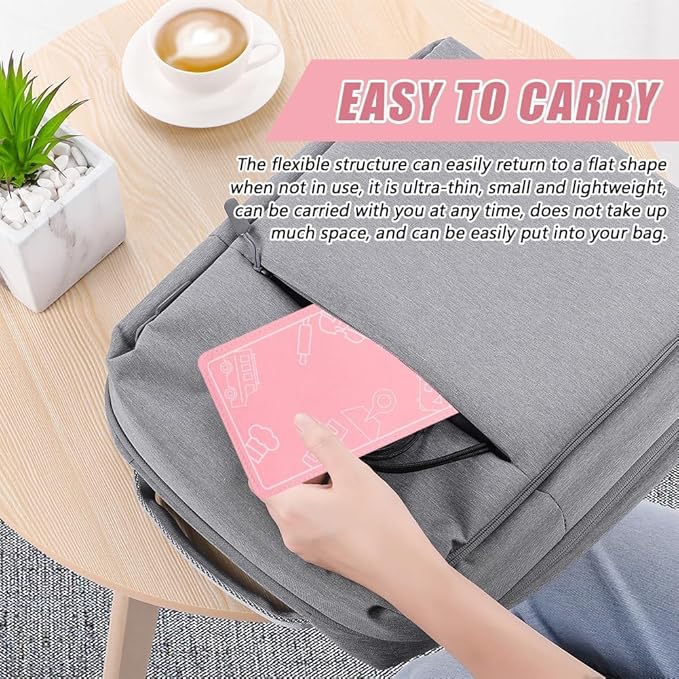 Airplane Phone Holder, Flexible Flight Cell Phone Holder and Flexible Tablet Stand Airplane Travel Essential Accessories for Most Smartphones, Tablets(Pink)