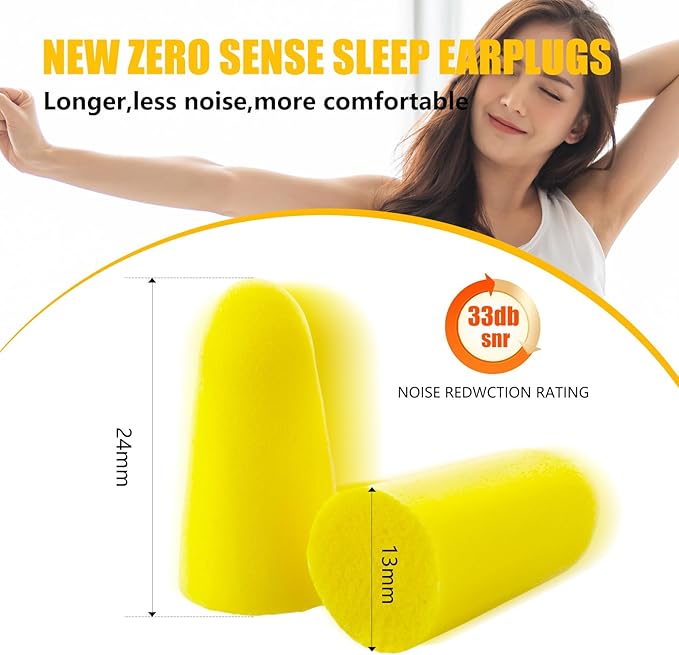 Soft Foam Earplugs, Longer Fit, 33db SNR, Set of 30 Pairs,Comfortable Ear Plugs for Sleeping, Snoring, Loud Noise and Travel