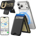 TWZKG for MagSafe Wallet, Works with Apple Find My,5 Card Holder with Stand, Magnetic Phone Wallet for iPhone 17/16/15/14/13/12 Pro Max Plus Air, RFID Blocking Vegan Leather,Black