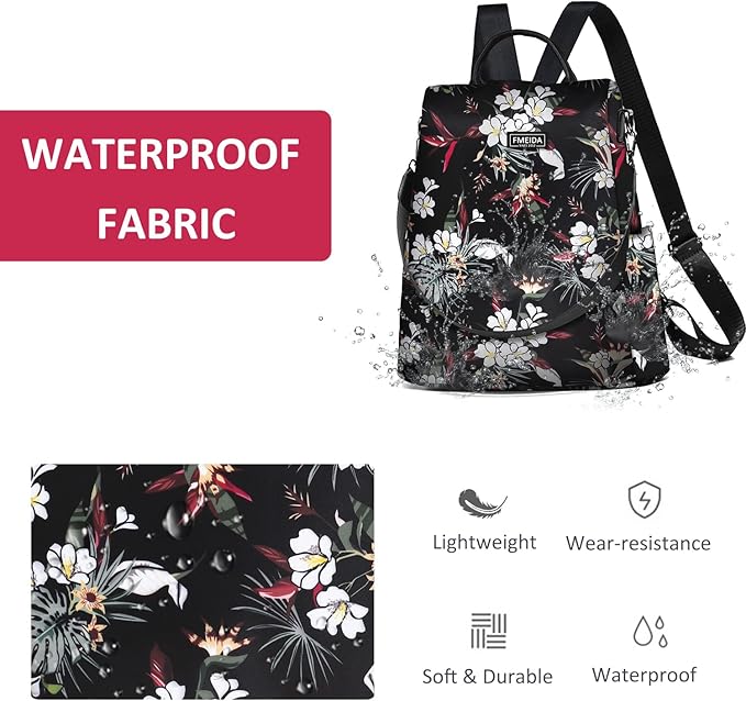 Fmeida Work Backpack for Women Anti Theft Crossbody Bag Waterproof Travel Backpack Lightweight Daypack Fashion Convertible Backpacks Bookbag for College Supplies Mochilas de mujer