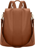 Leather Backpack Purses, Anti-theft Genuine Leather Backpack Bags for Women, Large Capcacity Fashion Convertible Shouler Bags for School Travel Daily