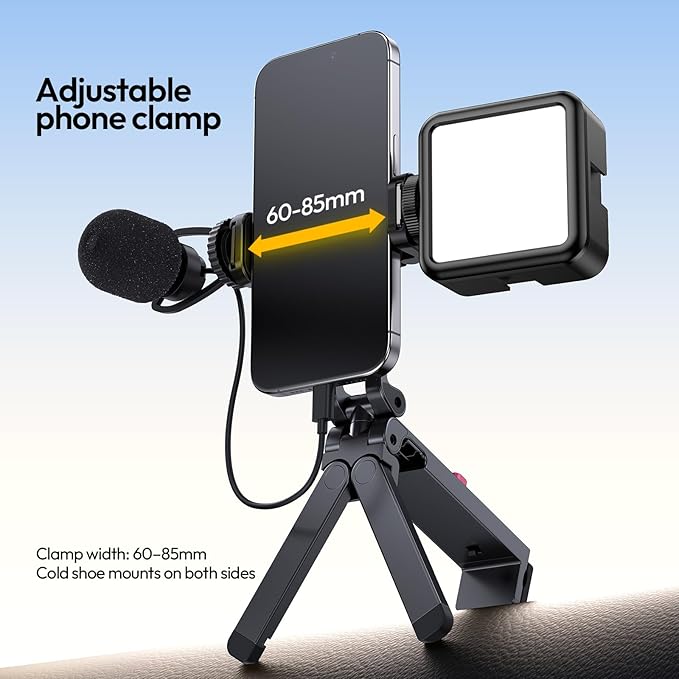 ULANZI MA89 2025 Foldable Airplane Phone Holder Mount, 360° Rotation Airplane Travel Essentials, Long Flight Must Haves Phone Tripod Stand for Flying, Home, Office Travel Gift for Content Creator