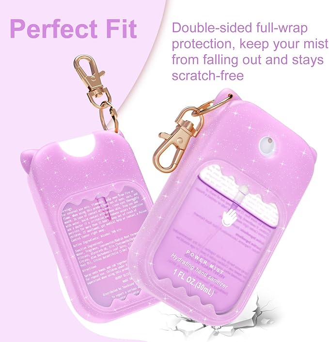 Hand Sanitizer Spray Case for Touchland Silicone Touchland Case Keychain Cute Hand Sanitizer Holder Keychain Compatible with Touch land Power Mist Gentle/Glow Mist