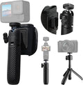ULANZI MT88 ClipMate Tripod Mini Extension Rod for Pocket 3/Xtra Muse/Insta360 X5 X4/Action Cameras, 3-in-1 Selfie Stick w Backpack Mount Shoulder Strap, Adjustable Tabletop Tripod Handle Grip