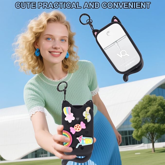 Hand Sanitizer Spray Case for Touchland Case Keychain, Hand Sanitizer Spray Holder Compatible with 5 Decorative Charms.