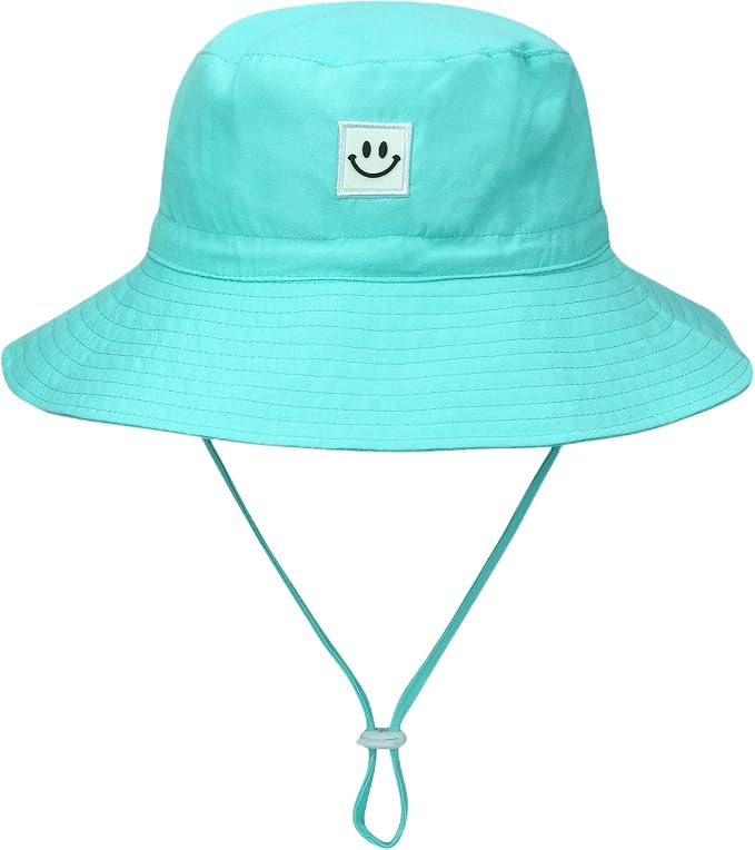 55cube UPF 50+ Baby & Toddler Sun Hat, Wide Brim Infant Bucket Hat for Beach & Outdoors, Adjustable Fit for Ages 0-4 Years