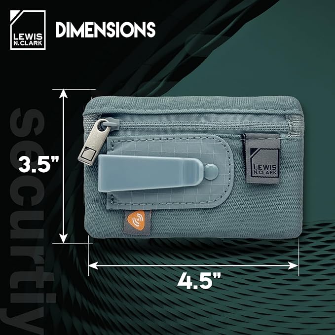 Lewis N. Clark Travel Clip Stash Wallet | RFID-Blocking Technology | Hidden Money Belt Pouch | Card Holder