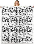 Western Cowboy Kids Throw Blanket,Horseshoe Cowboy Boots Cow Skull Bed Blanket for Girls Boys Adults,Sun Starry Sky Snake Fleece Blanket,Rustic Retro Fuzzy Blanket,Twin Size (60 x 80 Inches)