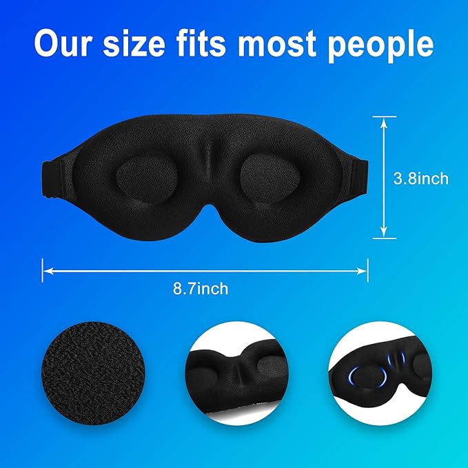 3D Sleep Mask, 100% Blackout 3D Contoured Sleep Eye Mask, Comfortable & Super Soft Sleeping Mask with Adjustable Straps for Women, Men, Sleeping Travel Yoga Naps (Peony Flower - Pack of 1)