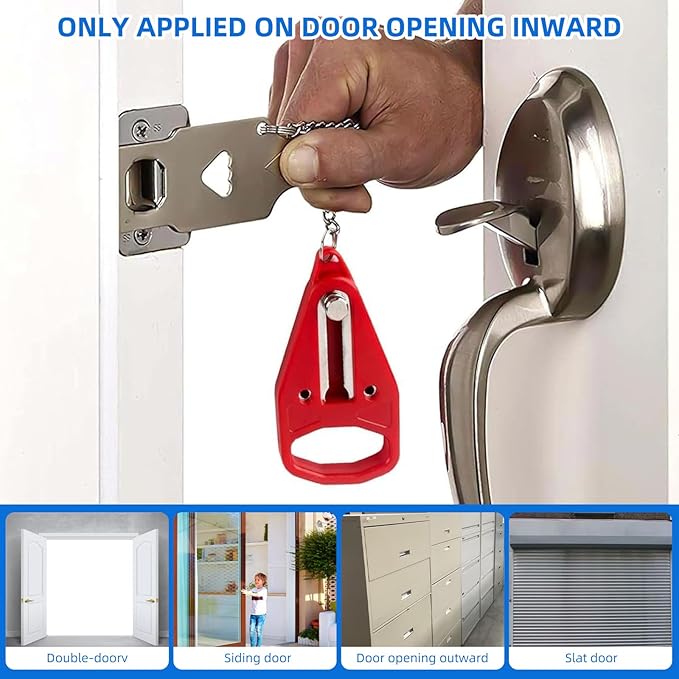 Portable Door Lock 2-Pack – Extra Lock for Home, Hotel & Apartment, Prevent Unauthorized Entry, Enhance Privacy & Safety While Traveling, Protect Family Security (1 Black)
