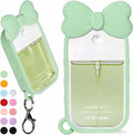 Silicone Bow Case Compatible with Touchland Hand Sanitizer Spray 1 oz (30 mL), Cute Holder with Keychain Clip, Gift for Girls