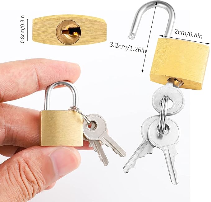 6 Pcs TravelLock Suitcase Locks with Keys, Luggage & Locker Locks for Outdoors & Backpacks