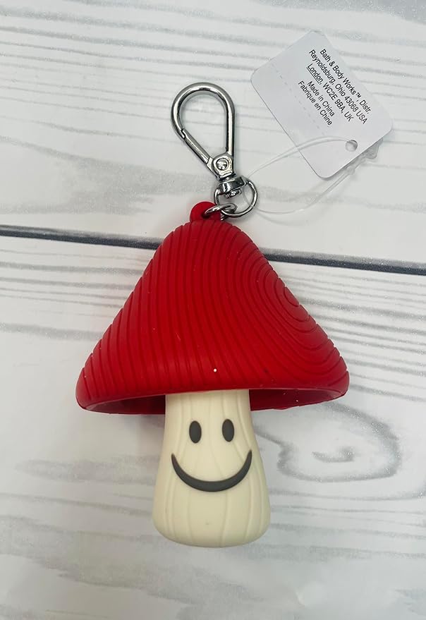Bath and Body Works Wooden Red Cap Mushroom Pocketbac Hand Sanitzer Holder