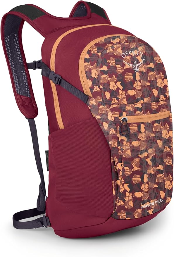 Osprey Daylite Plus Commuter Backpack - Lightweight, Everyday Pack with Laptop Sleeve and Water Bottle Pockets - Ideal for Work, School, and Travel with Versatile Storage, Liquify Print/Kakio Pink
