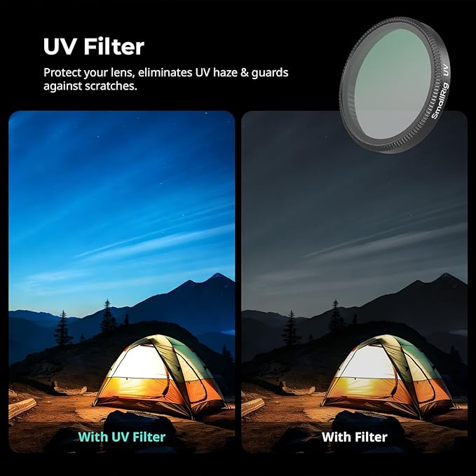 SmallRig Filter Kit for DJI Osmo Action 6, 6 Pack ND8 ND16 ND32 CPL UV 1/4 Effect Black Mist Filters, Snap-On Polarizing Neutral Density & Lens Silicone Cover, HD Optical Glass & Multi-Coated - 5967