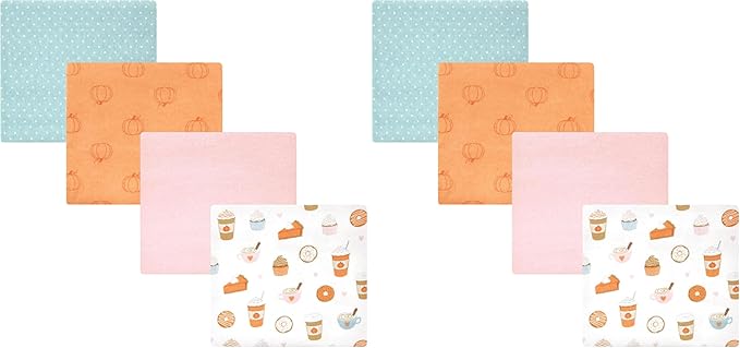Hudson Baby Unisex Baby Cotton Flannel Receiving Blankets, Pumpkin Spice, One Size (Pack of 2)