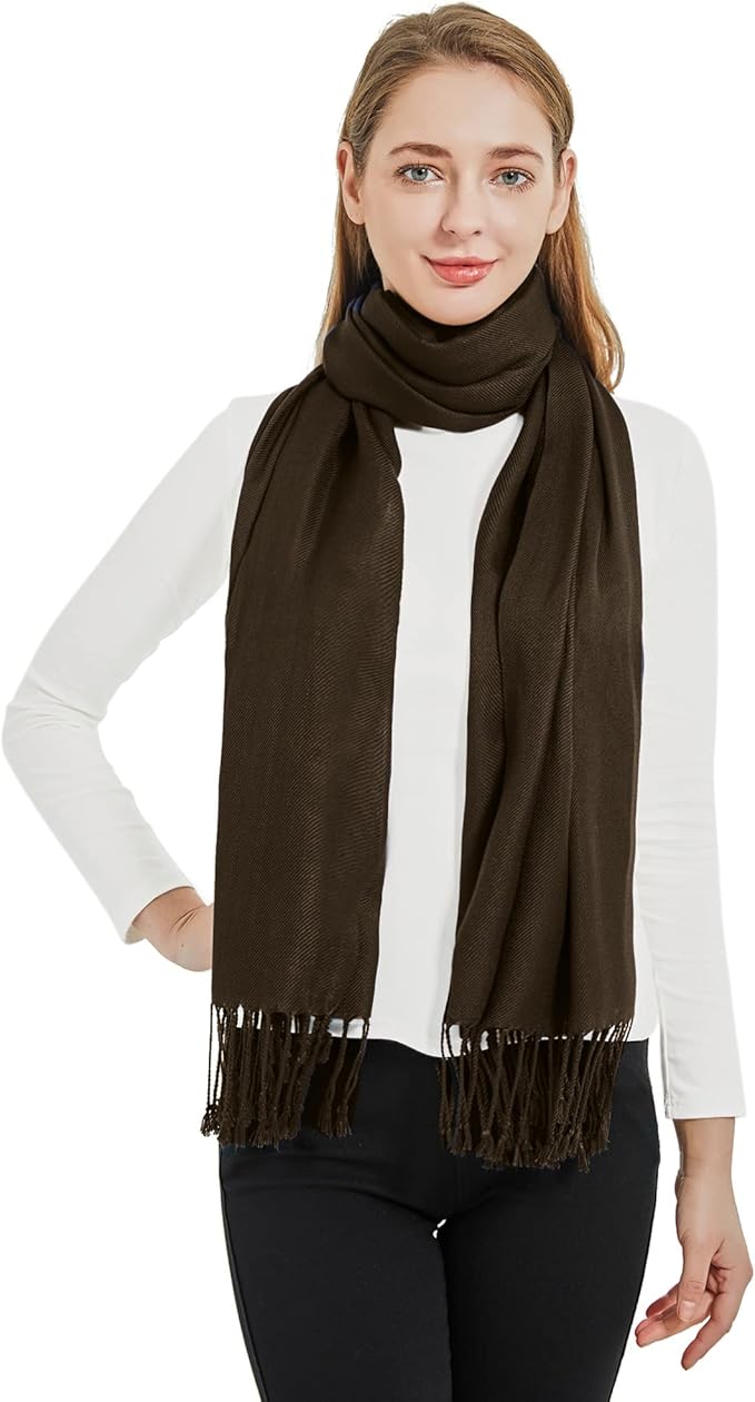 Soft Silky Pashmina Shawl Wraps Solid Colors Scarf for Wedding Evening Dresses