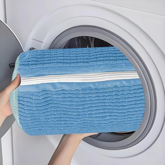 2 Pack Shoe Washing Machine Bag Shoe Washing Bag Shoe Mesh Laundry Bags Shoe Bags for Travel Reusable Shoe Cleaning Bag for All Shoe Sizes (Blue)