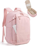 BAGSMART Travel Backpack Women, 15.6 Inch Carry On Backpack Flight Approved, TSA Approved Personal Item Travel Bag, Water Resistant Weekender Bag Luggage Daypack, PInk