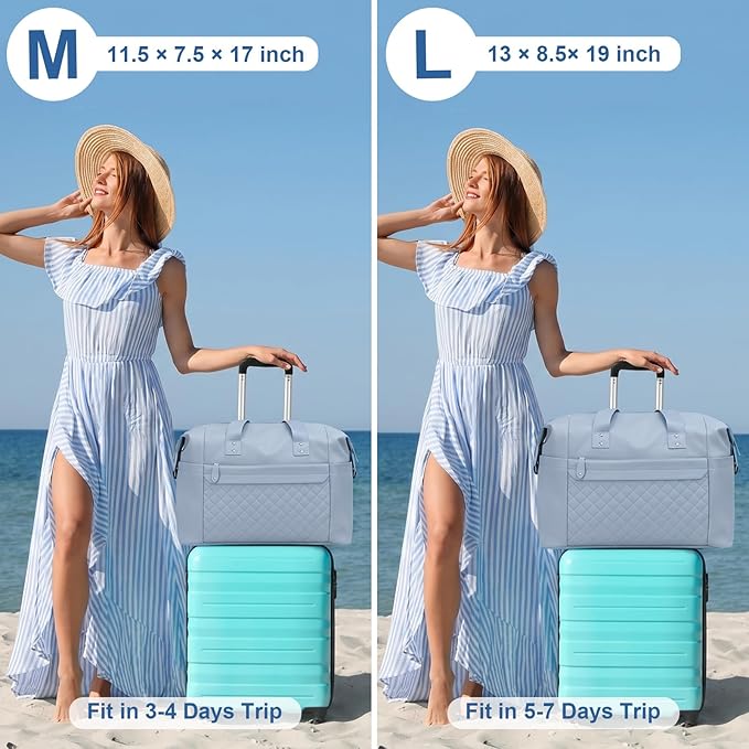 Pritent Travel Duffle Bag, Waterproof Weekender Overnight Hospital Bags for Women Men with Toiletry Bag Lightweight Carry on Personal Item Duffle Gym Bag for Travel, Airplanes, Sports