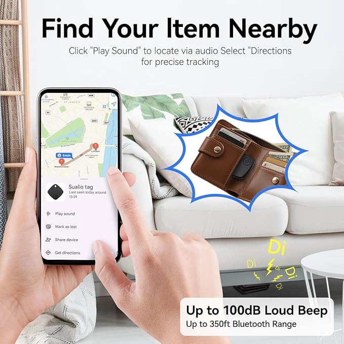 Air Tracker -4 Pack, 2026 New Bluetooth Tracker Tags, Android Tracker Tags Work with Google Find Hub Device App, Bluetooth Luggage Tracker for Keys, Backpack,Suitcase,Travel