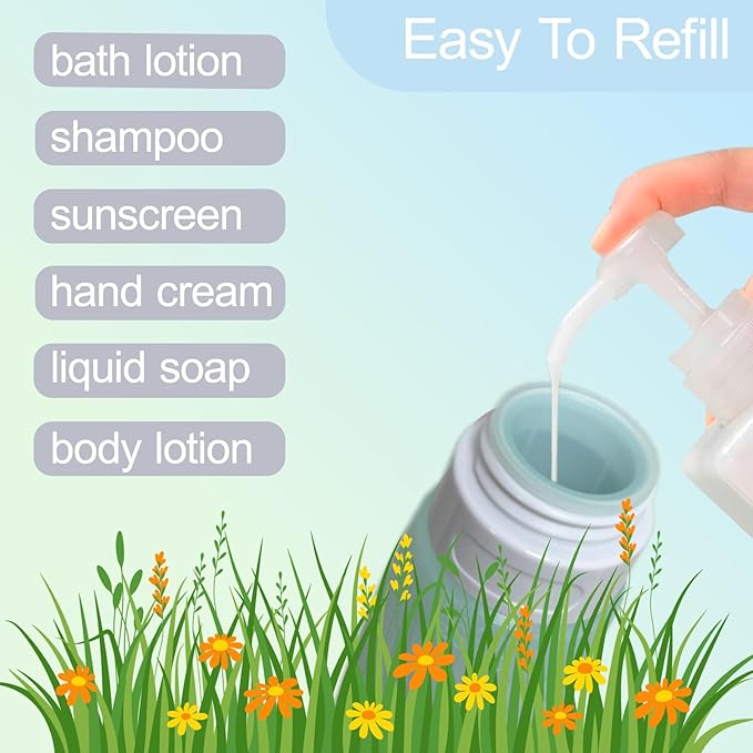 Travel Bottles for Toiletries, TSA Approved Silicone Travel Containers for Toiletries, Leak Proof 3 oz Refillable Bottles for Shampoo, Conditioner, Translucent Pastel Color (4 Pack)