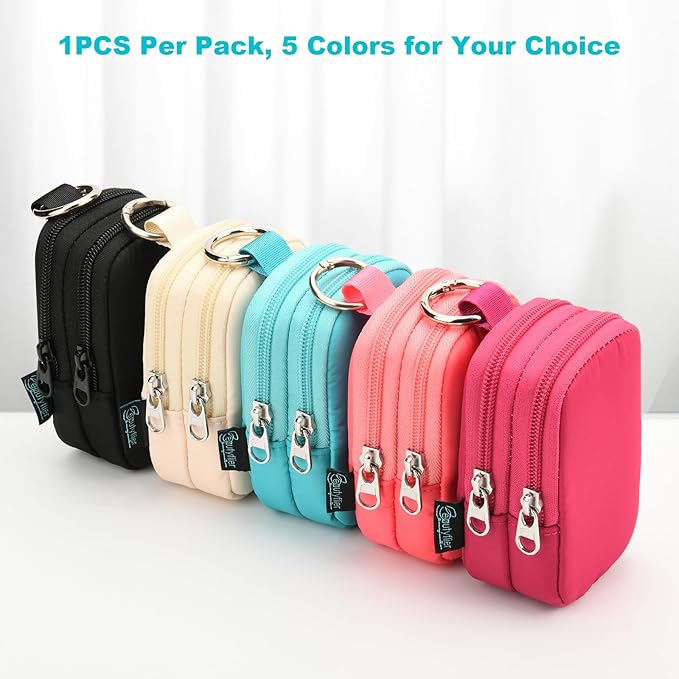Beautyflier Double Pockets Hand Sanitizer Spray Case for Touchland Power Mist and Glow Mist 1FL OZ, Zipper Pouch for Hand Sanitizer Spray Bottle, with Extra Removable Neck Strap, Fits Travel