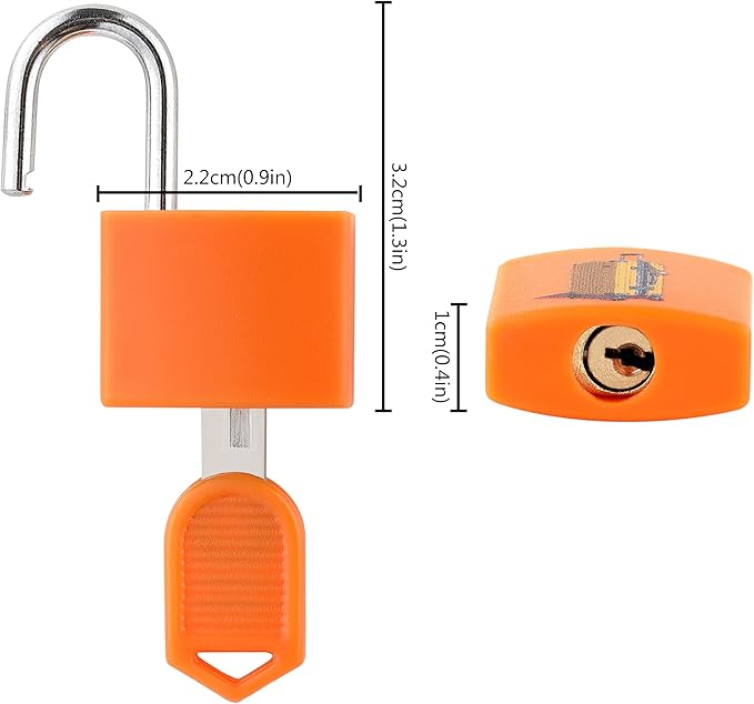 4PCS Luggage Locks, Kaloo Small Mini Suitcase Padlock Locks with Keys, Strong Copper Lock Core with Plastic Shell (Unique Icon Patterns for Effortless Lock Matching)