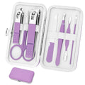 Aceoce Manicure Set Women's Nail Clipper Set Nail Kit with Travel Case - Purple, Stainless Steel, Compact, Curved Edge, Perfect for Travel & Everyday Use