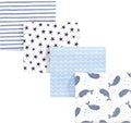 Hudson Baby Unisex Baby Cotton Flannel Receiving Blankets, Narwhal, One Size