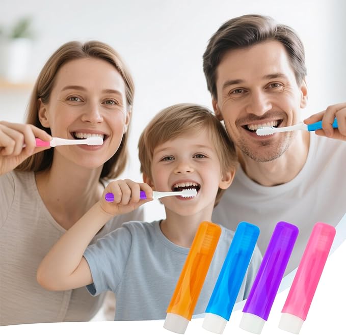 Travel Toothbrush 4 Pcs Travel Toothbrush Set Mini Portable Toothbrushes Soft Travels Size Toothbrushes Kit Small Foldable Tooth Brush with Case Cover for Home Camping Hiking Individually Wrapped
