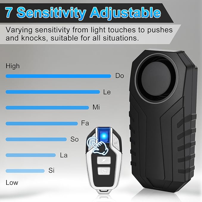USUPERINK 10PK Bike Alarm for Ebikes,Electric Scooter Alarm, Bike Alarm with Remote, Motorcycle Alarm Anti-Theft Vibration Motion Sensor Security Alarm System 113dB Loud IP65 Waterproof SOS Function