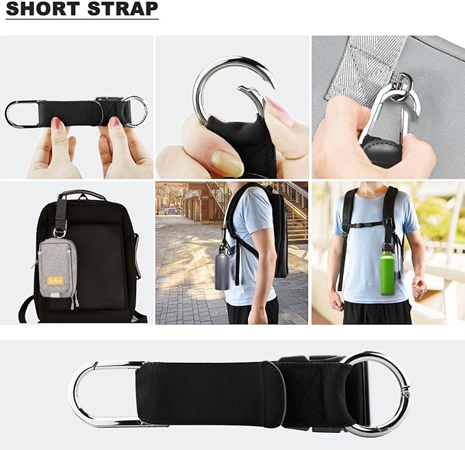 ZINZ Elastic Jacket Gripper Travel Strap with D-Ring Hooks and Buckle, Suitcase Straps Belts Travel Accessories, Makes Your Hands Free