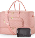 Travel Duffle Bag, Wide Open Large Weekender Bag for Women with Shoe Compartment, Carry on Overnight Bags with Toiletry Bag, Hospital Bag for Women Labor Delivery with Wet Pocket (Pink)