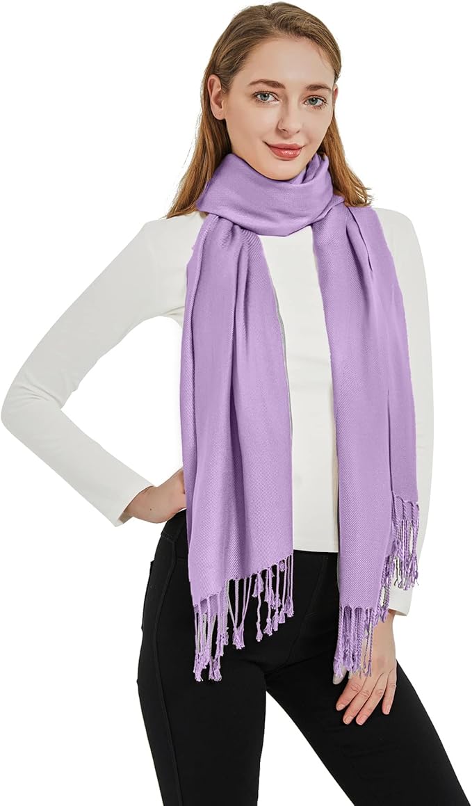 Soft Silky Pashmina Shawl Wraps Solid Colors Scarf for Wedding Evening Dresses