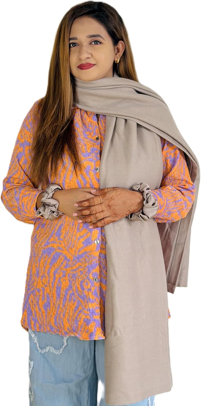 Wayfarer Shawl with Pouch | Voyagers Comfort Set with Luxury Travel Scarf, Eye Mask, Satin Scrunchies & Travel Pouch