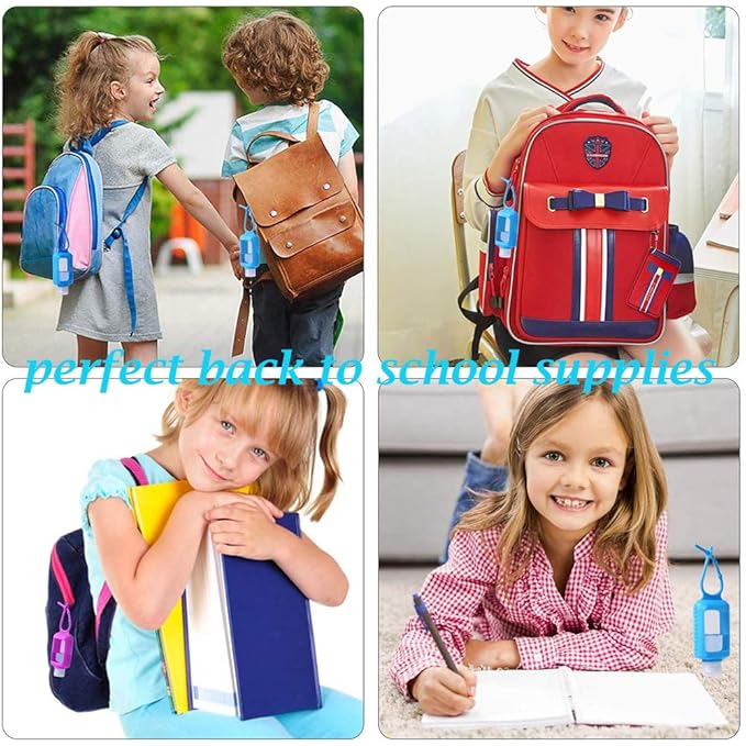 5 Pack Hand Sanitizer Travel Size Holder 60ml Travel Keychain Empty Bottles Refillable Containers for Kids and Adult