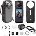 JasonMighty For Insta 360 X4 (NO X4 AIR) Action Camera Protector Accessories Kit Include Camera Case/Silicone Cover/Lens Guards/Screen Tempered Glass
