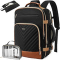 Telena Travel Backpack for Women, 17.3 inch Laptop TSA Carry On Personal Item Size Flight Approved Travel Bag Daypack with Multi-Pockets for Work, Travel, Business, Black-Brown
